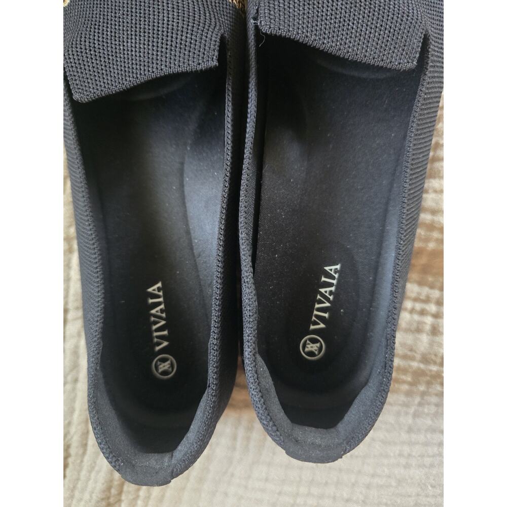 Vivaia Audrey Round-Toe Embroidered Loafer Black Cheetah Size 8.5 cat comfort - Picture 12 of 12